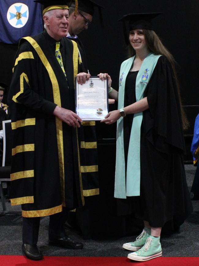 Darcie Norgrove graduated with a Bachelor of Education (Primary) at the CQUniversity graduation ceremony in Bundaberg on December 14, 2023.