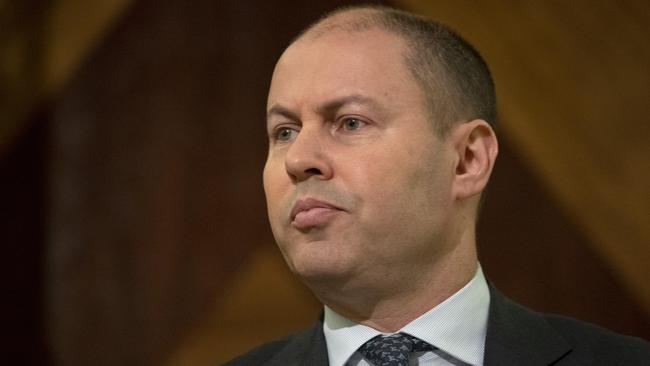 Josh Frydenberg has blamed the Victorian lockdown sparked by its second wave of corona­virus and state border closures for stalling the economic recovery. Picture: David Geraghty