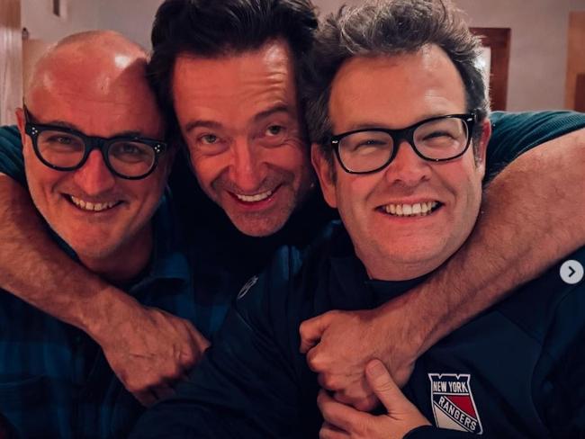 Andrew Bimson, Hugh Jackman and Gus Worland together. Picture: Instagram/Hugh Jackman