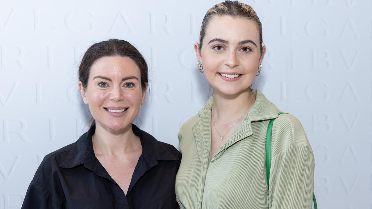 Lauren Thomas and Isabel Croker for The Pulse at Langham X Bulgari High Tea, Tuesday May 2 2023. Picture: Celeste Humphrey