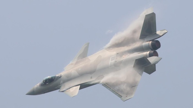 A Chinese stealth fighter jet was among the planes that flew sorties in the Taiwan air defence zone. Picture: Getty Images