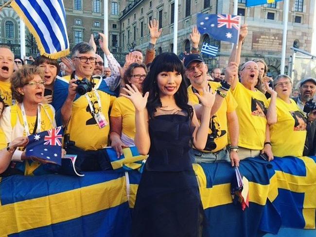 Dami Im at the opening ceremony of the 2016 Eurovision Song Contest. Picture: Instagram