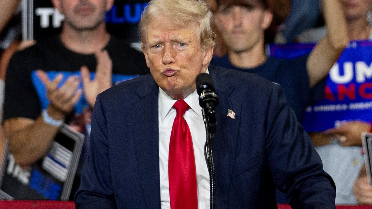 Mr Trump speaking to supporters in North Carolina. Picture: Logan Cyrus/AFP