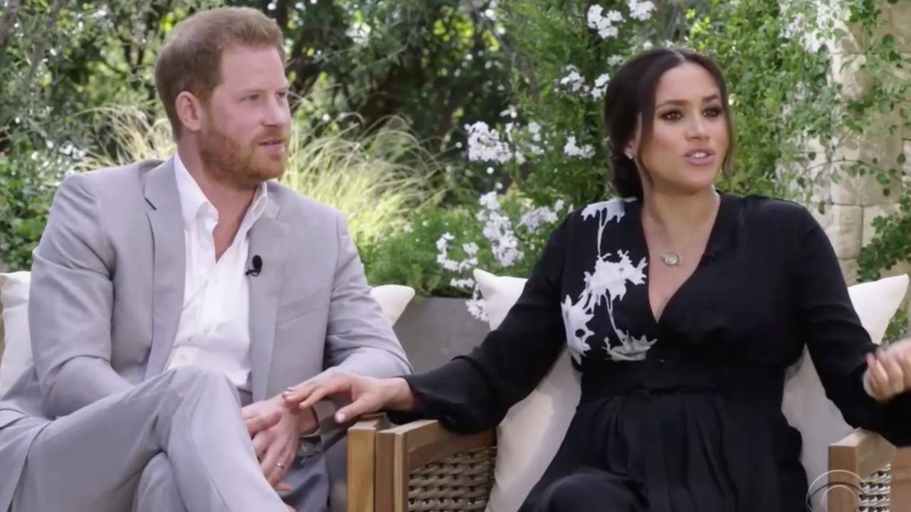 Harry and Meghan criticised the fact Archie won’t be a prince during their Oprah interview. Picture: CBS
