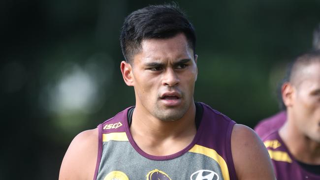 Herman Ese'ese at Broncos training at Red Hill. Pic Annette Dew