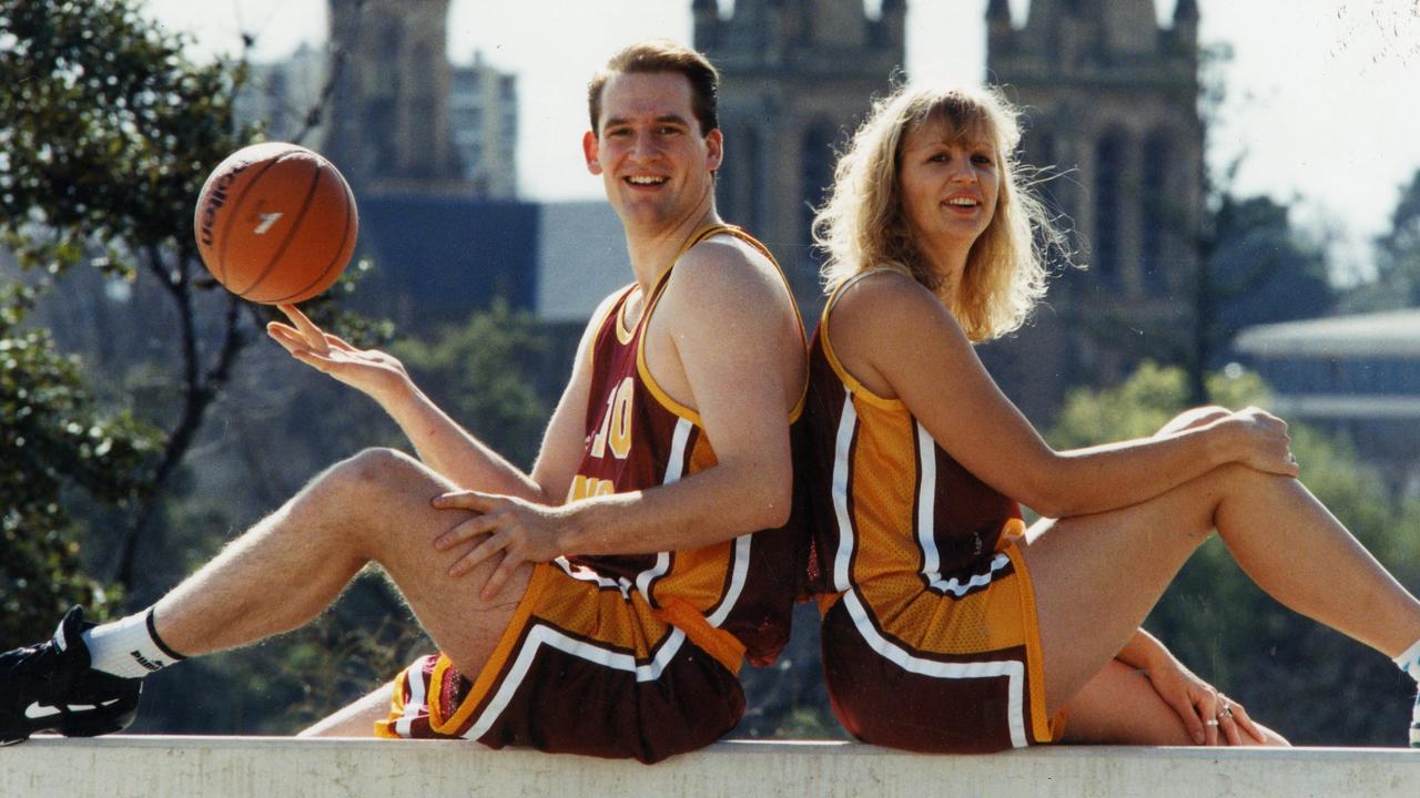 Adelaide Southern Suns captains Greg Olbrich and Carol Dollery in 1995.