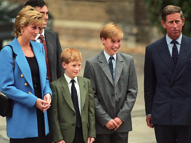 Princess Diana with Prince Harry, Prince William and the then Prince Charles in 1995, did not have UK security at the time of her tragic death. Picture: WireImage