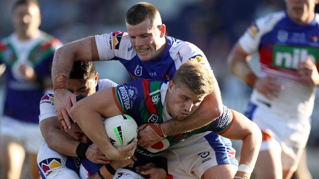 Jack Murchie charges into the Knights defence.