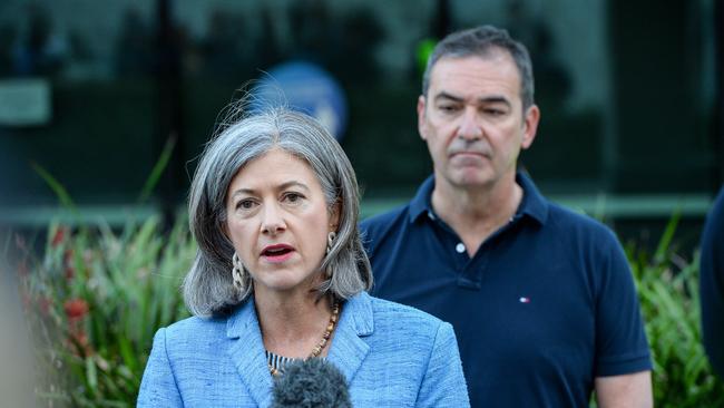 SA chief public health officer Nicola Spurrier and Premier Steven Marshall. Picture: Brenton Edwards