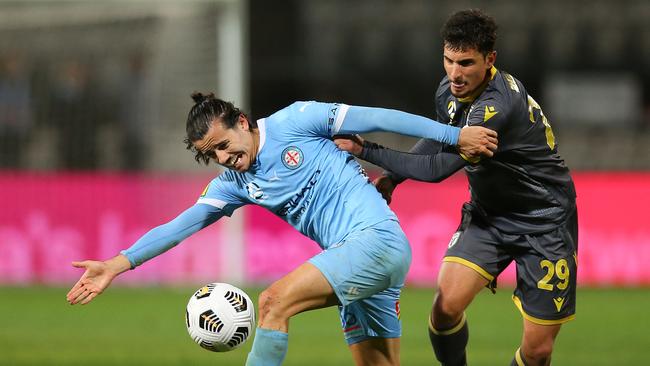 Melbourne City will try to win its first A-League grand final on Sunday. Picture: Getty Images.