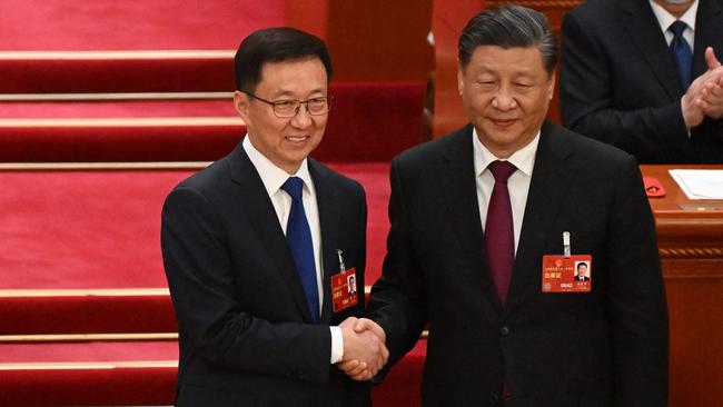 Trump had invited Xi to his inauguration on Monday, but the Chinese leader is sending Vice President Han Zheng (left) instead). Picture: AFP