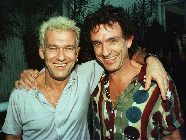 Barnesy in 1998 with his Cold Chisel bandmate Ian Moss. Picture: Supplied