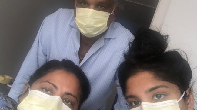 Suzanne D’Silva, husband Dellone and daughter Bianca are in hospital in Japan with coronavirus. Picture: SUPPLIED