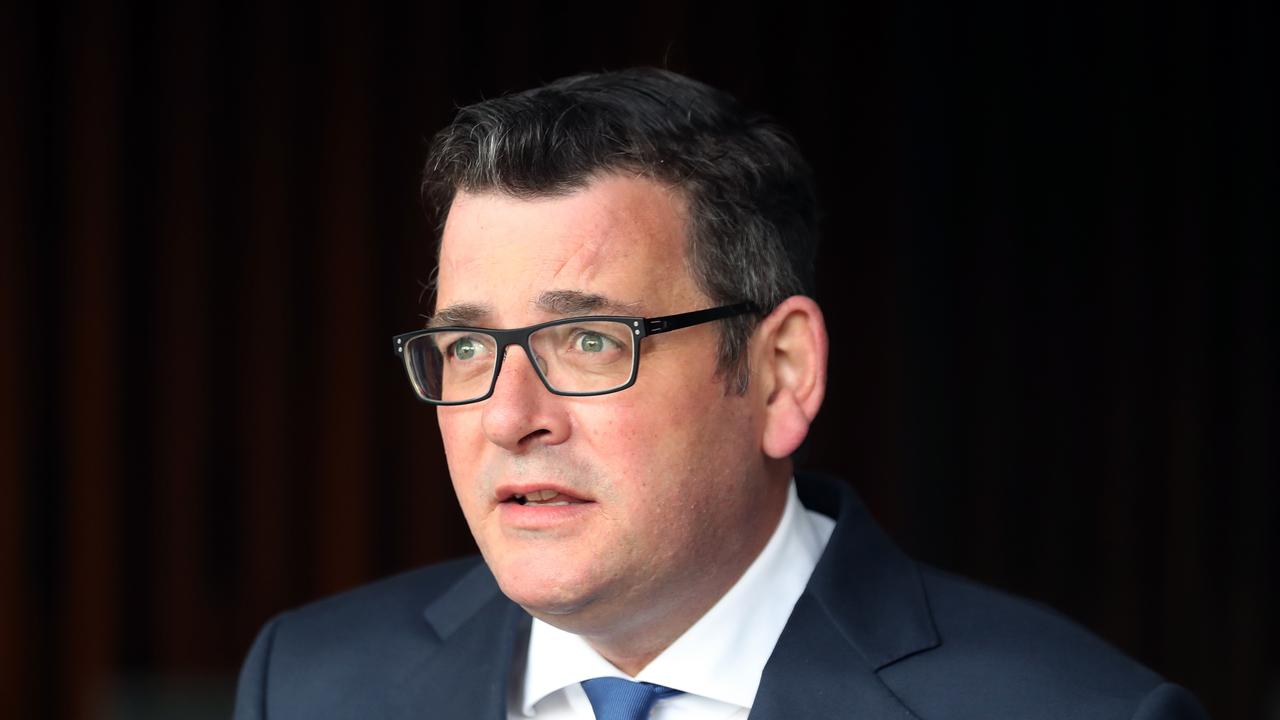 Victorian Premier Daniel Andrews holds a door stop press conference at Parliament House. Picture: NCA NewsWire/David Crosling