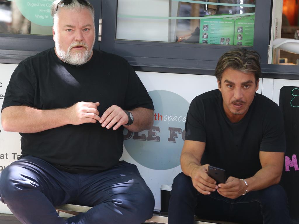 Kyle Sandilands and John Ibrahim in Kings Cross. Picture: John Grainger