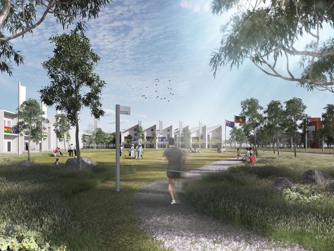 An artist’s impression of an athletes village for the Commonwealth Games in Victoria.