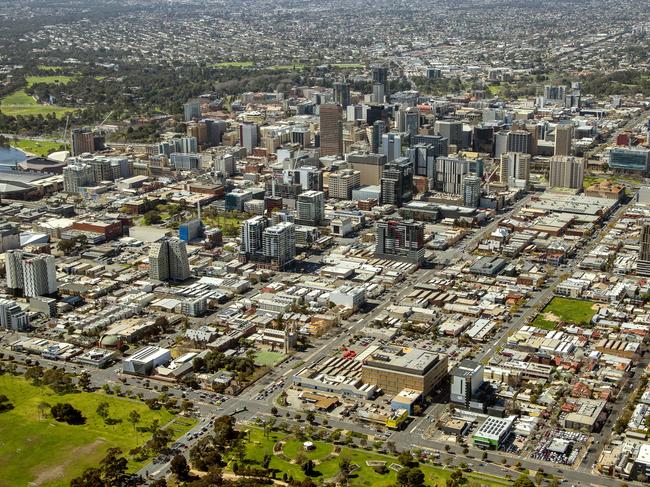 Aerial view of Adelaide CBD skyline. Supplied by Colliers International