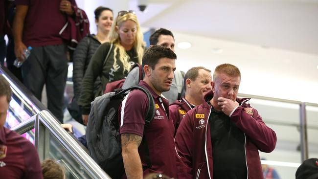 Maroons arrive in Sydney. Picture: Adam Head