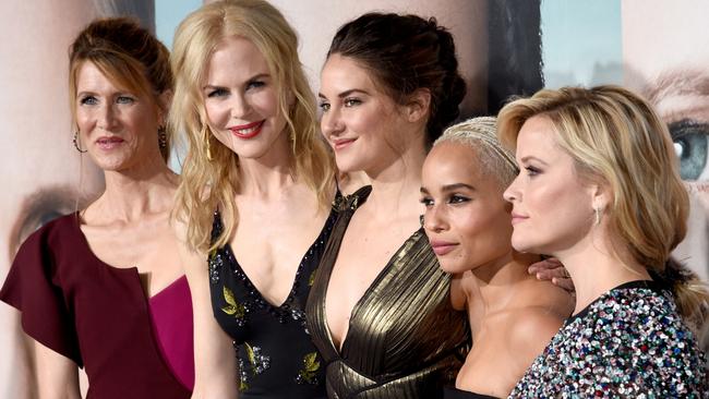 Laura Dern, Nicole Kidman, Shailene Woodley, Zoe Kravitz, and Reese Witherspoon at the premiere of HBO's <i>Big Little Lies. </i>Picture: AFP