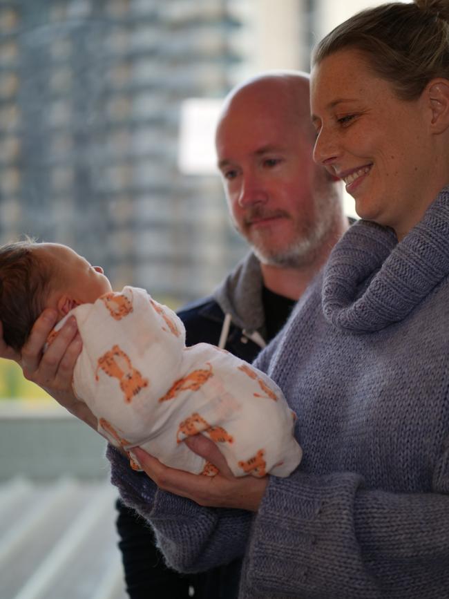 Mollie and Andrew Tregillis with baby Arthur.