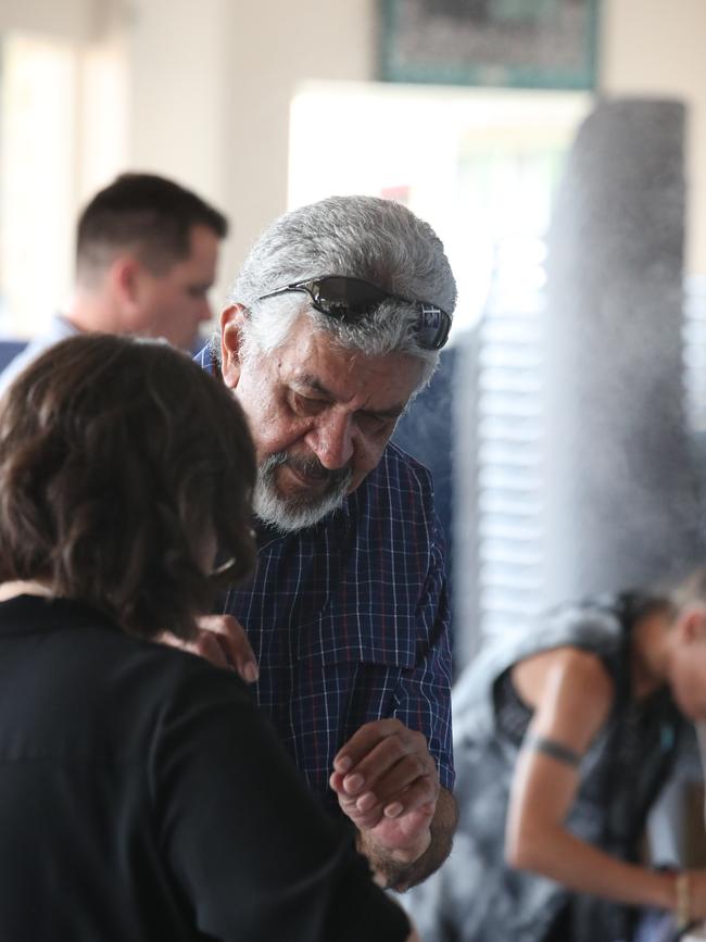 Funeral for prominent indigenous elder "Uncle" Graham Dillon at  Coomera Anglican college. Family and friends in attendance. David Dillon at the service. Picture Glenn Hampson