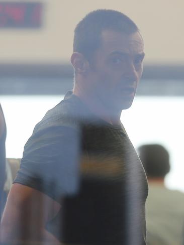 Jackman smashes out a gym session. Picture: John Grainger