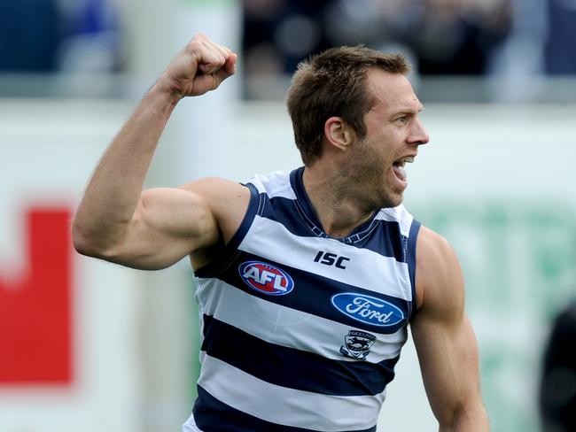 Corey playing for Geelong in 2013. Picture: Joe Castro