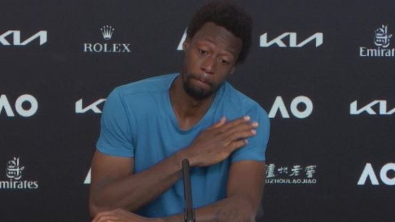Gael Monfils was in tears after his first round Australian Open loss.