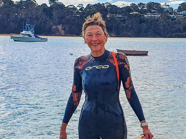 Michele Bootes, 63, is recovering in hospital after being bitten by a shark at Merimbula. Picture: Facebook