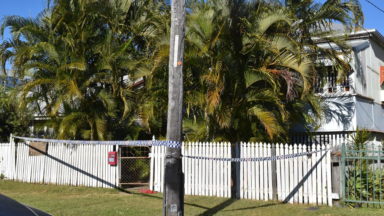 A crime scene was declared at an East St home on Saturday night after a stabbing in Rockhampton. Photo: Geordi Offord