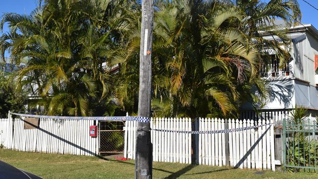 A crime scene was declared at an East St home on Saturday night after a stabbing in Rockhampton. Photo: Geordi Offord