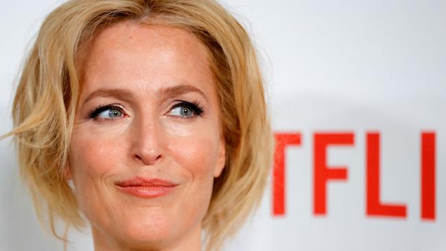 Gillian Anderson, who stars as the late Margaret Thatcher in The Crown, appeared on Late Night with Seth Meyers to discuss the show. Picture: AFP