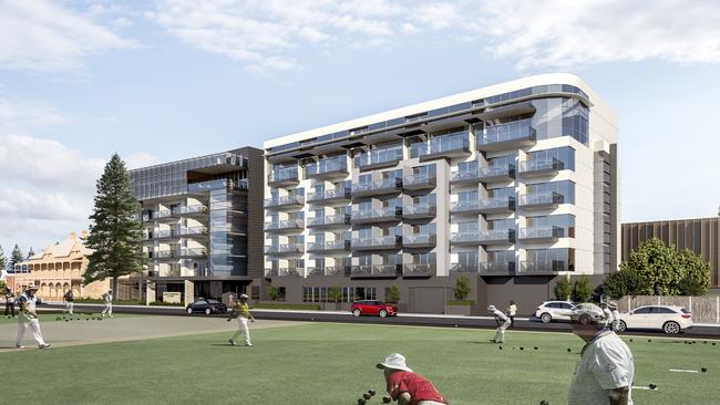 An artist's impression of plans for a new hotel complex next to the Anchorage Hotel in Victor Harbor. Picture: Supplied