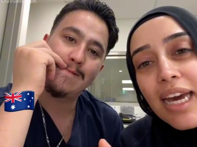 Mr Nadir was joined by fellow Bankstown Hospital nurse Sarah Abu Lebdeh in the video. Picture: NewsWire