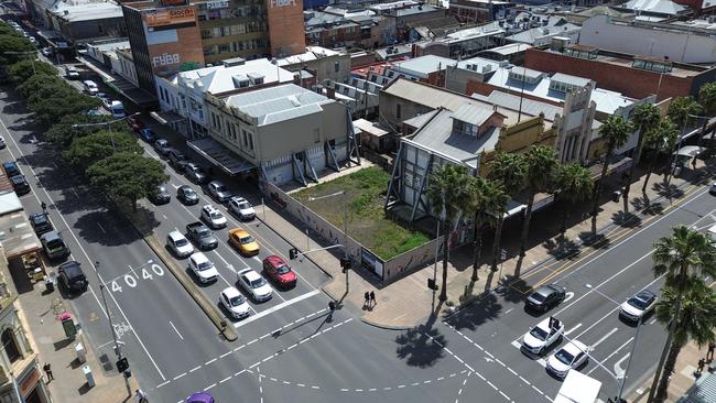 Belcher’s Corner at the intersection of Ryrie and Moorabool Streets has been listed for sale, with agents saying a hotel or apartments are a likely outcome above ground floor retail spaces.