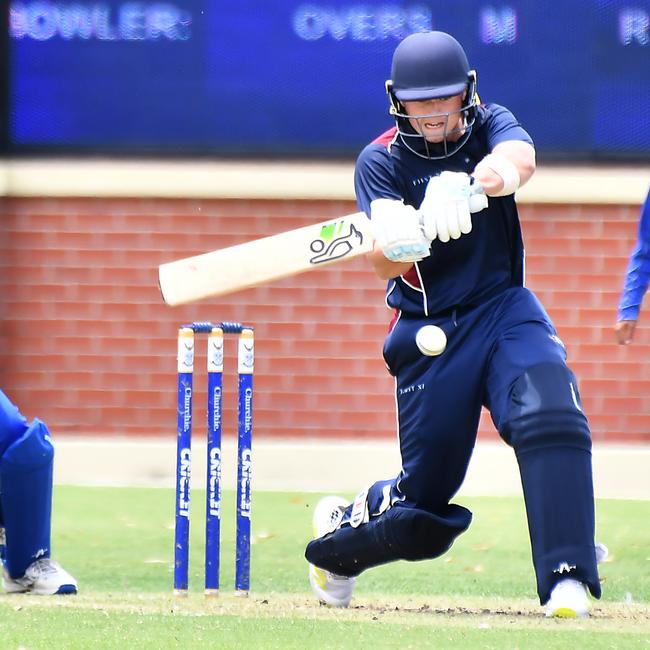 TSS batsman Jaxson Davies GPS First XI cricket between TSS and ACGS Saturday February 1, 2025. Picture, John Gass