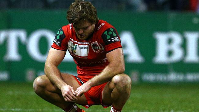 A dejected Mitch Rein after a Dragons loss.