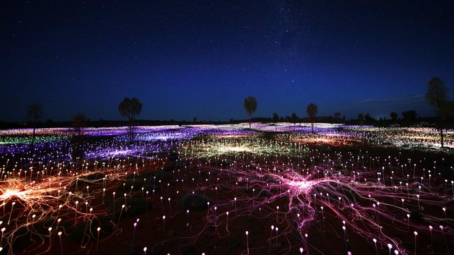 Bruce Munro’s Field of Light Uluru installation.