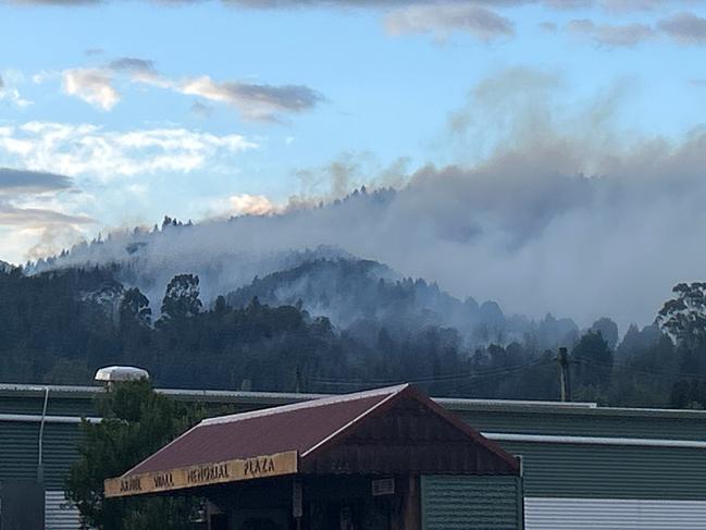 Two separate bushfires are burning at Queenstown. Picture: David Newall.