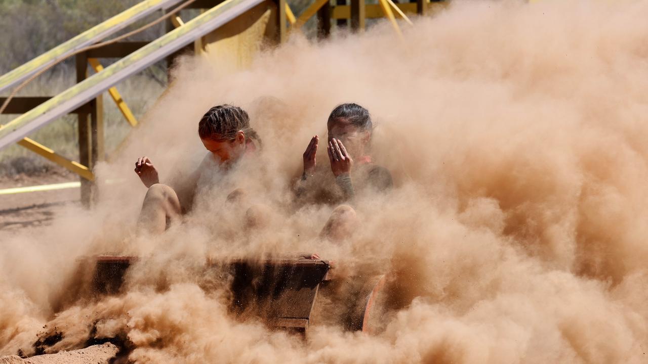 Contestants compete in a challenge in episode one. What was I saying about dirt and dust? Picture: Nigel Wright