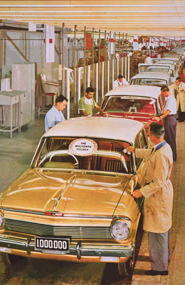 The millionth Holden coming off the Elizabeth assembly line.