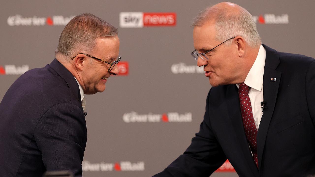 Opposition leader Anthony Albanese and Prime Minister Scott Morrison are playing the long game where clean energy policies are concerned. Picture: Toby Zerna