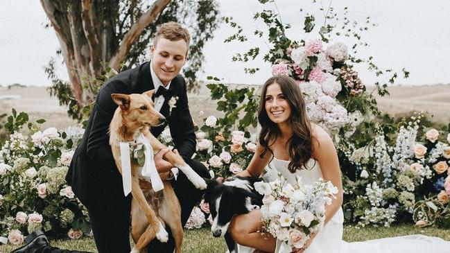 Jordan Dawson and Milly Dutton married in a stunning Barossa ceremony. Picture @millydutton