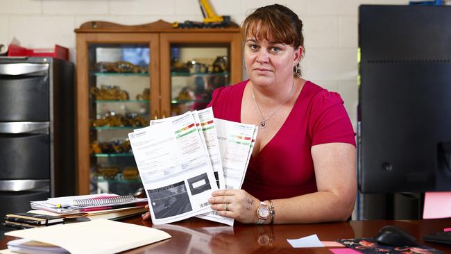 Bono's Excavations and Tableland Traffic Services director Cirsty Bonadio says her company received $6,656 in speeding fines in two weeks, and wants the fines overturned. Picture: Brendan Radke