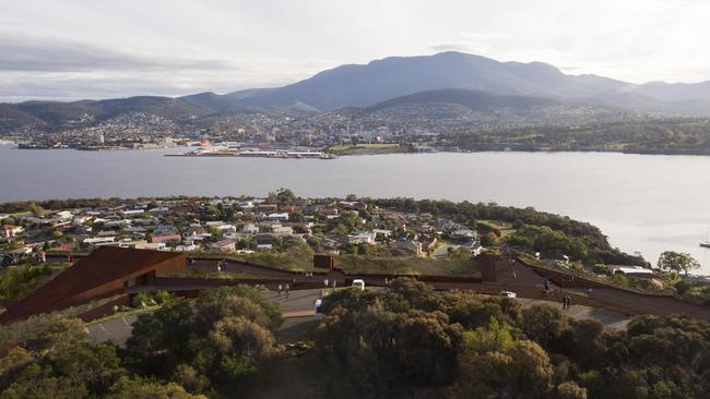 A supplied artist’s impression of a proposal for development of the Rosny Hill area on Hobart’s Eastern Shore.