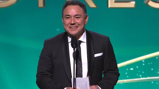 Sam Pang accepts Kitty Flanagan award for Most Popular Actress. Picture: Nine