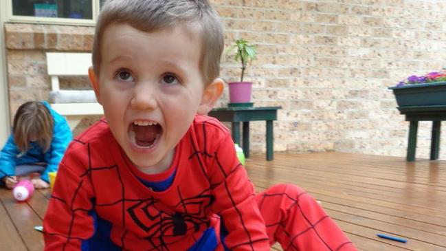 Missing boy William Tyrrell wearing the Spider-Man suit which he disappeared in. Picture: Supplied