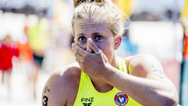 Georgia Miller shocked by her win in the Coolangatta Gold. Pic: Jerad Williams