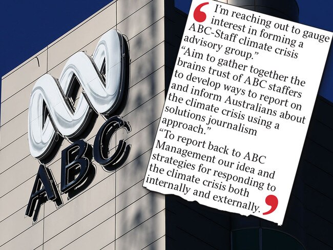 Senior ABC employees pushed for an “ABC-Staff climate crisis advisory group”. Picture: AAP