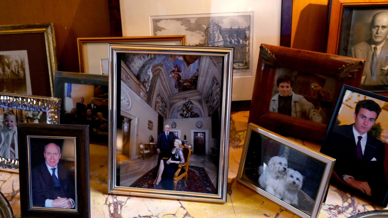 Pictures of Princess Rita Boncompagni Ludovisi and her late husband, Prince Nicolo Boncompagni Ludovisi, at the villa. Picture: Vincenzo Pinto/AFP